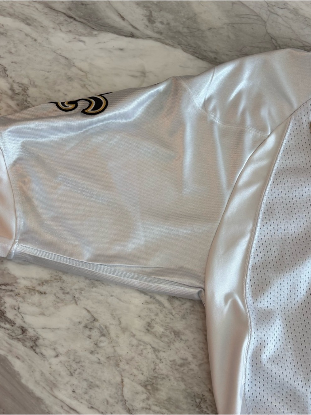 Reebok White Black and Gold #9 Football Jersey - Picture 5 of 10